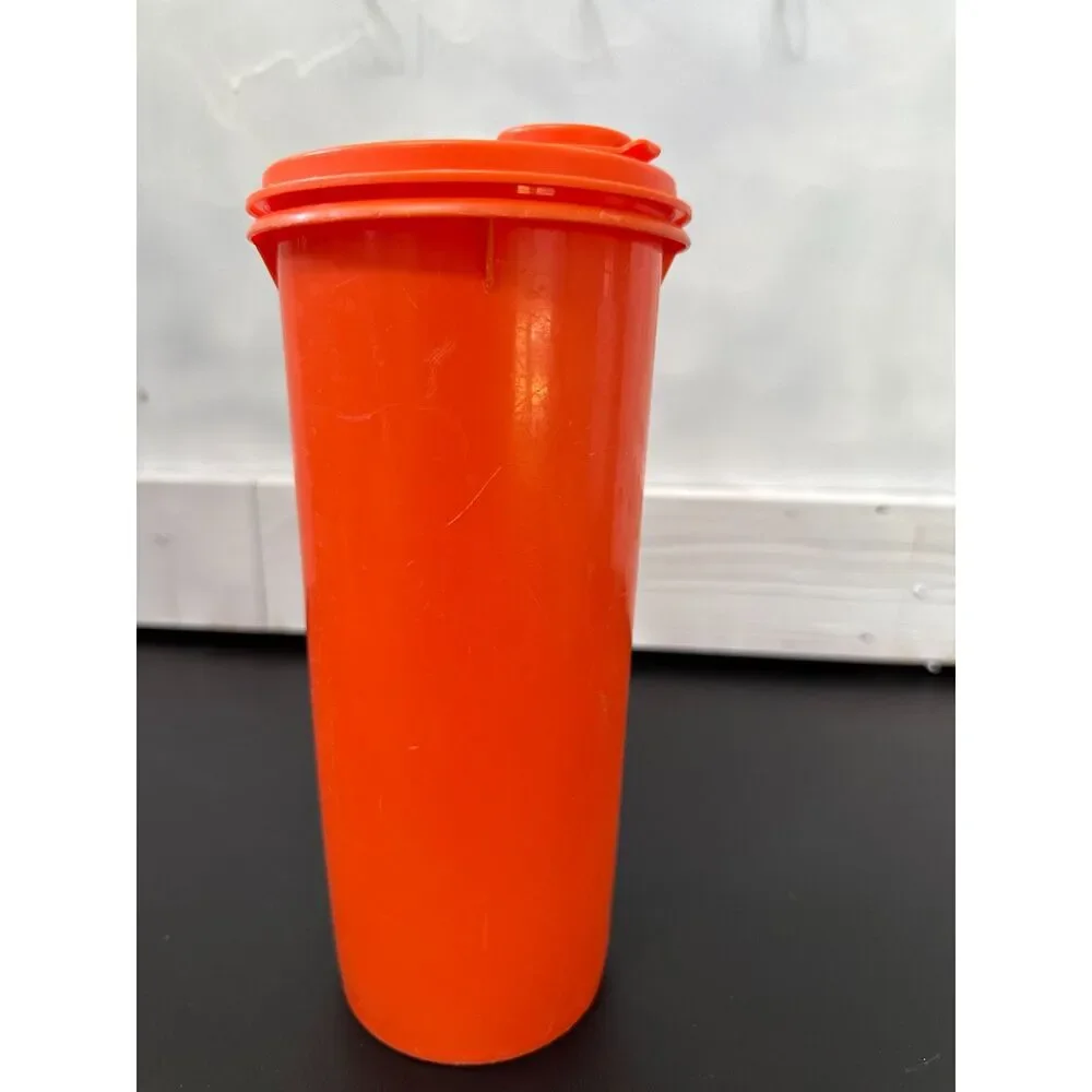 Lot Of 3 Small 1 Large Tupperwear Pitchers Orange and Sheer 321-5 & 262-9